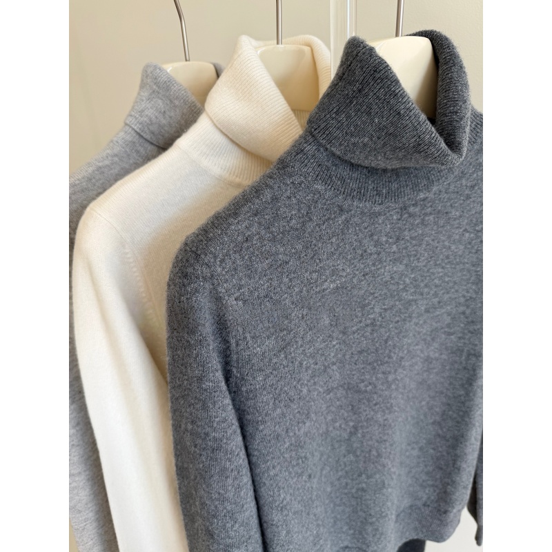 高领保暖护颈针织衫上衣女