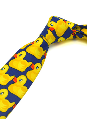 美剧同款 卡通小黄鸭领带男士8CM正装 潮 趣味领带Barney Ducky酷