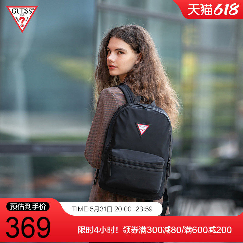 GUESS时尚休闲双肩包男女背包超轻户外学生大容量书包电脑包旅行