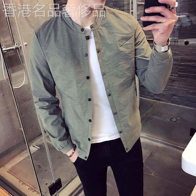 春秋季薄款立领夹克男2026新款韩版潮流简约潮牌休闲高端男士外套