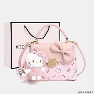 轻奢小众粉色可爱斜挎包 香港IT总店高级感小方包包女2025新款