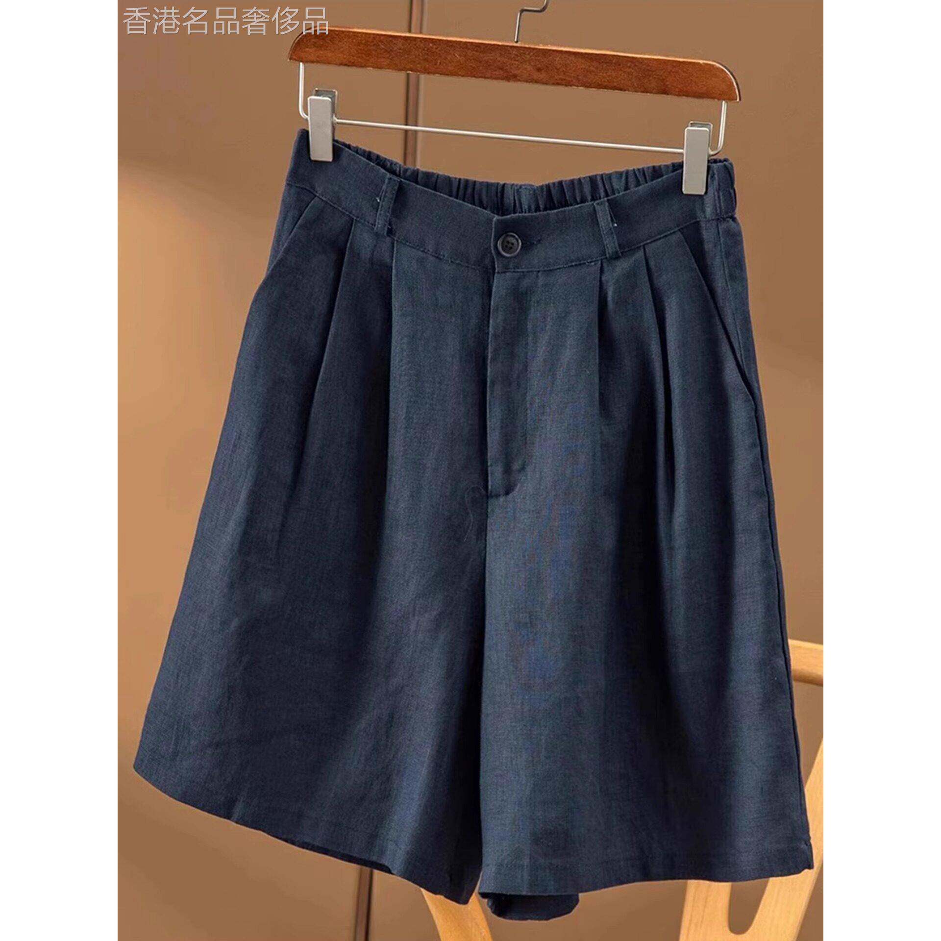 夏季女性休闲阔腿短裤新款大码宽松修身时尚多用途高腰五点裤，适
