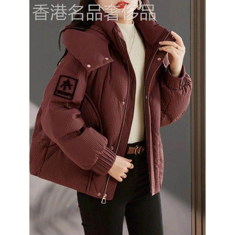安可拉红短款羽绒服女2025年冬季新款加厚保暖白鸭绒外套减龄洋气