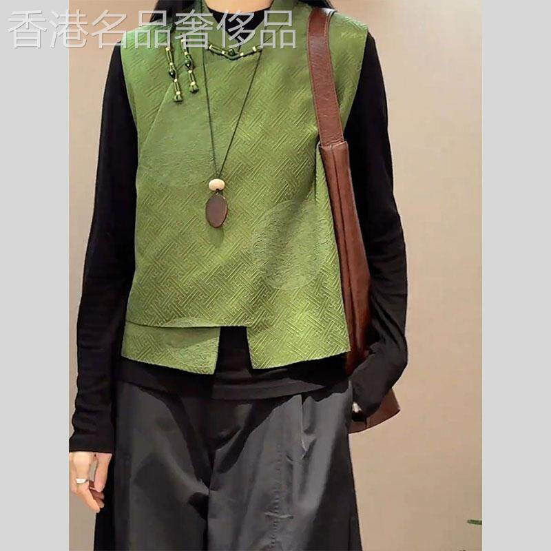 新中式女装国风唐装外套叠穿马甲宋锦夹克上衣女2026新款坎肩马夹