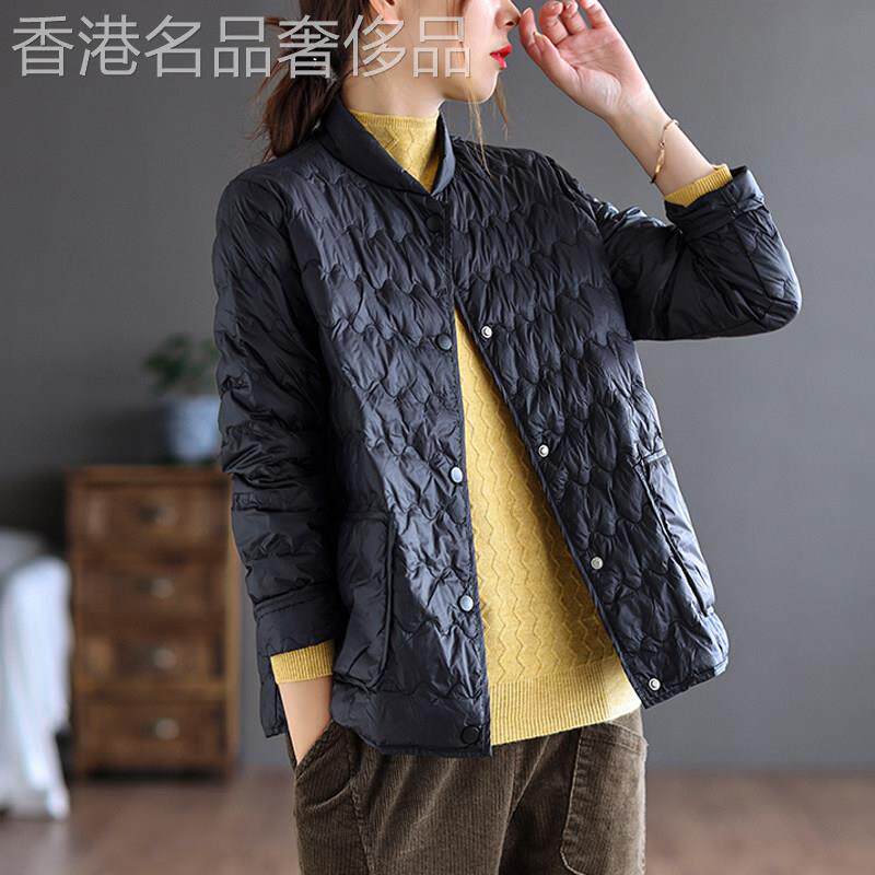 轻薄羽绒棉服女2025秋冬装新款宽松大码显瘦加厚保暖立领上衣外套