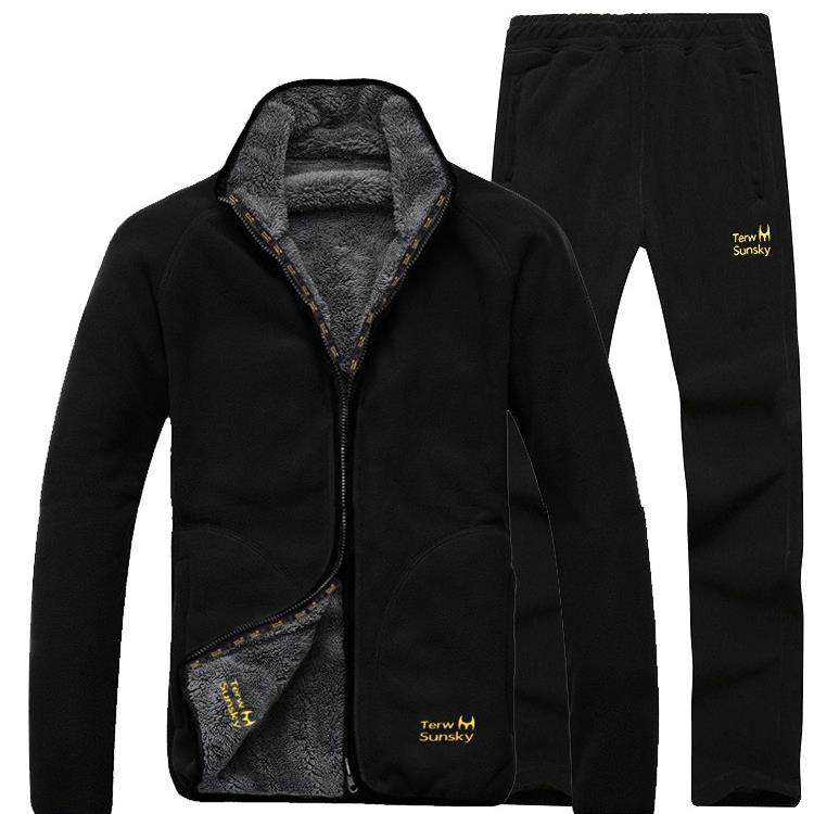 高档可外穿家居服男士秋冬季加厚加绒珊瑚绒保暖冬款睡衣套装男款