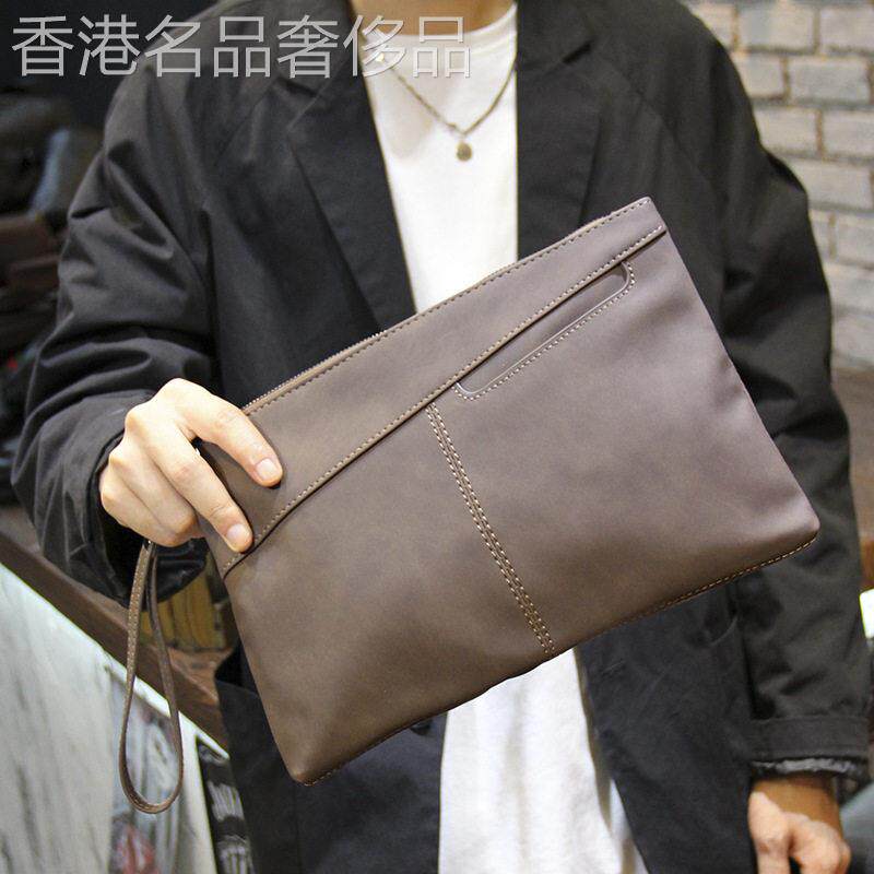 牛皮男士手拿包个性时尚日常手抓包商务夹包休闲腋下包复古小包潮
