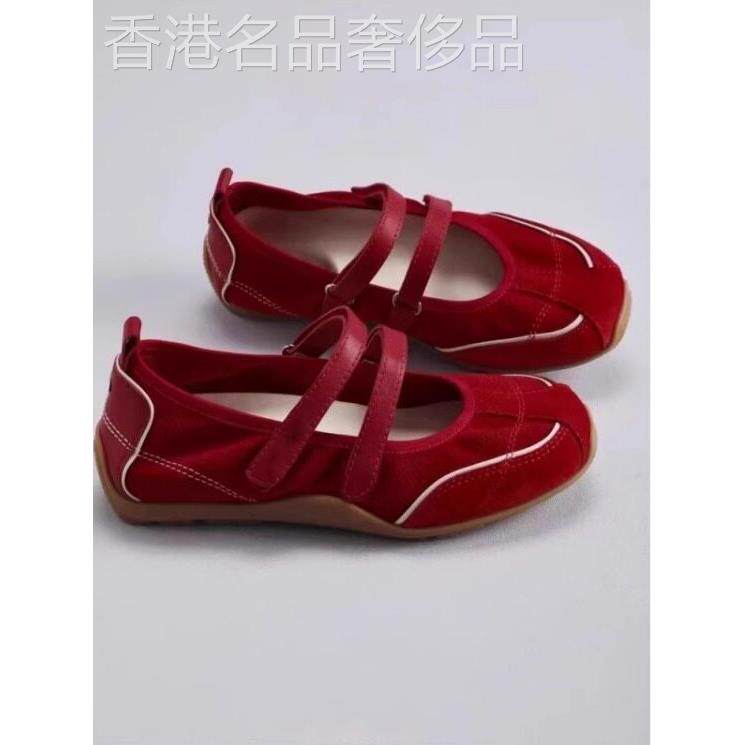 香港真皮内增高红玛丽简女鞋2025秋季新款厚底平底鞋芭蕾舞鞋