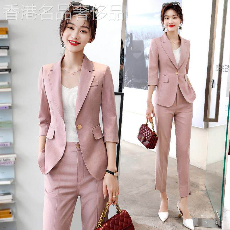 高端西装套装女秋装2026新款韩版修身职业休闲气质时尚西服两件套