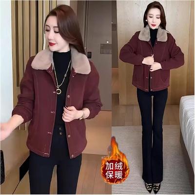 加绒加厚短款牛仔外套2025女秋冬新款时尚洋气百搭小个子保暖上衣