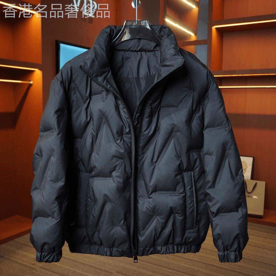 轻薄羽绒服男士冬季潮牌痞帅设计加厚保暖防寒短款立领白鸭绒外套