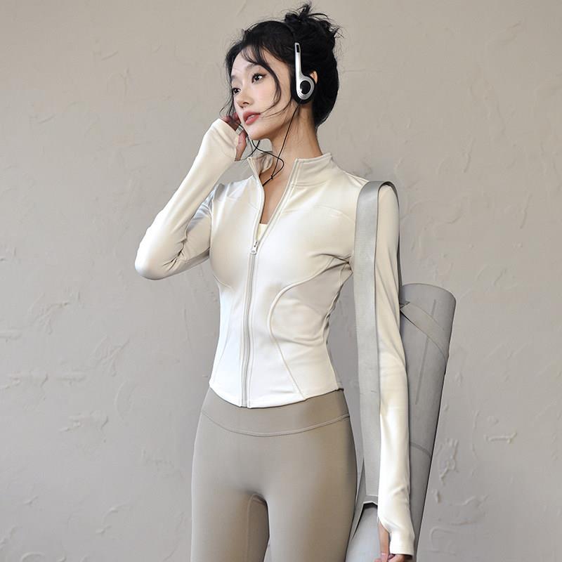 德国立领瑜伽服女款紧身显瘦运动上衣户外自行车骑行服健身训练服