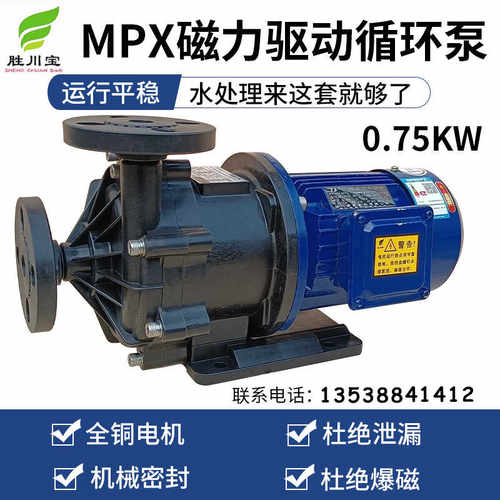 FRPP工程塑料MPX-F-251CCV5磁力循环驱动泵防泄漏污水处理.75KW