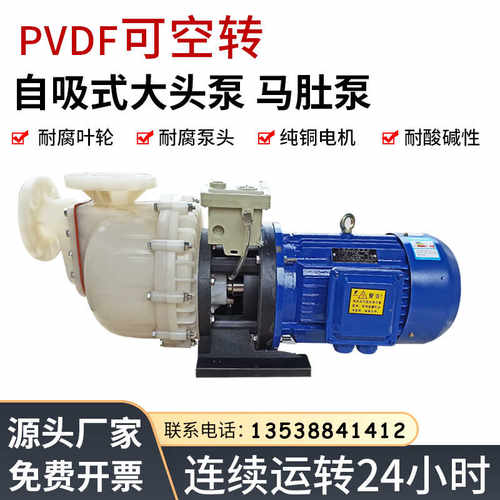自吸式可空转耐酸碱大头泵PVDF