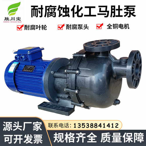 长美马肚泵3KW4KW塑料电镀泵耐腐蚀大头泵槽外泵卧式耐酸碱自吸泵