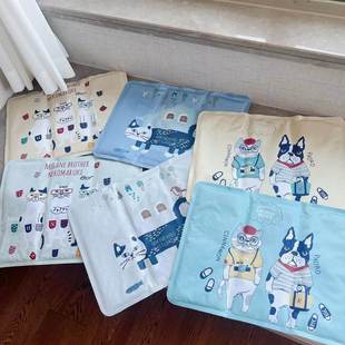 日本kusuguru猫咪图案凝胶座垫冷感坐垫冰垫枕垫防潮垫可折叠132