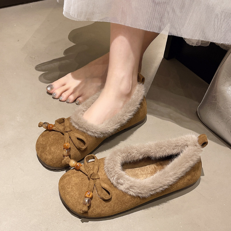 大码加绒豆豆鞋女41到43软底玛丽珍鞋冬季保暖毛毛鞋平底晚晚单鞋,女鞋,乐福鞋（豆豆鞋）,淘宝优惠券,粉丝福利购,淘宝优惠卷