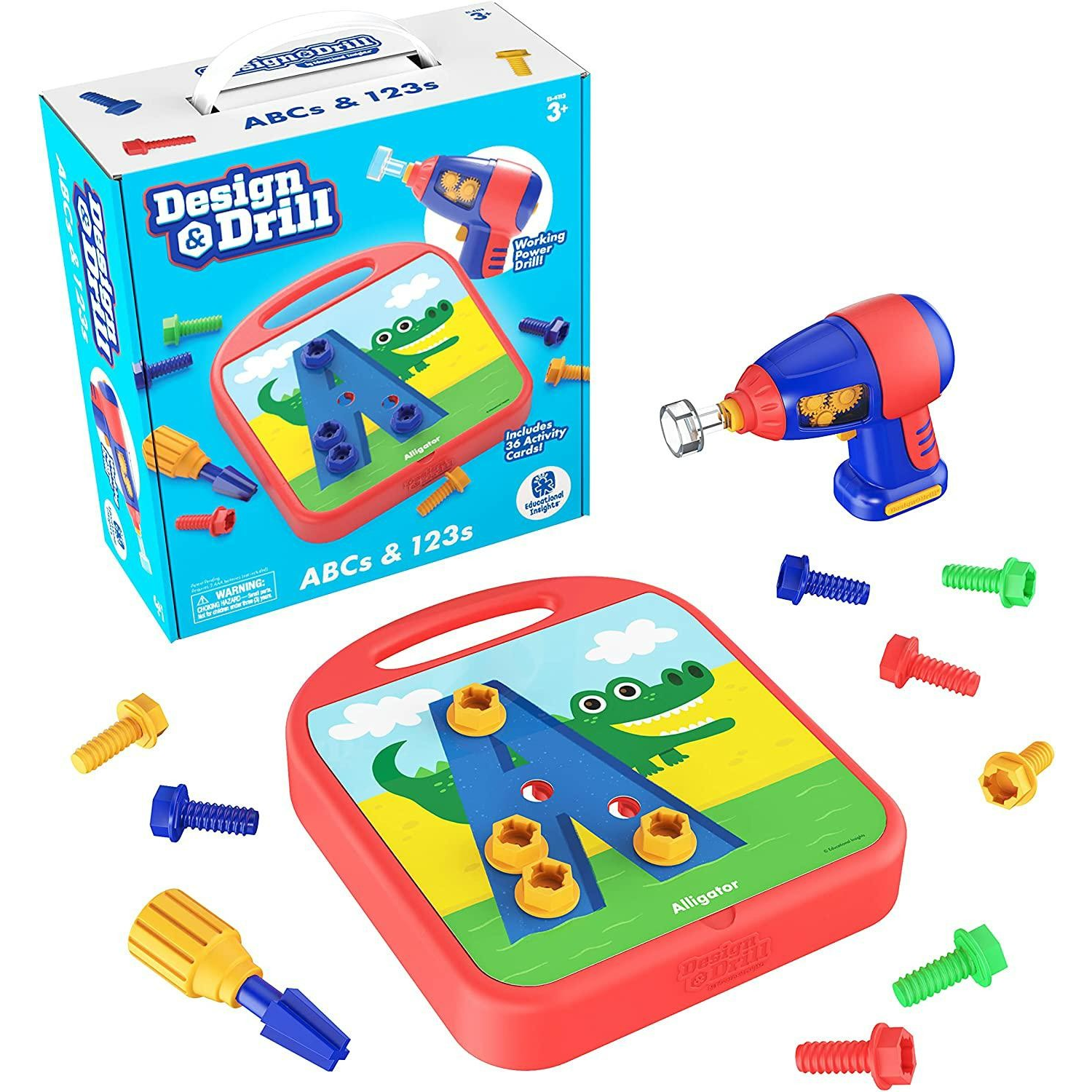 现货learning resources儿童电钻螺丝螺母玩具礼物design&drill