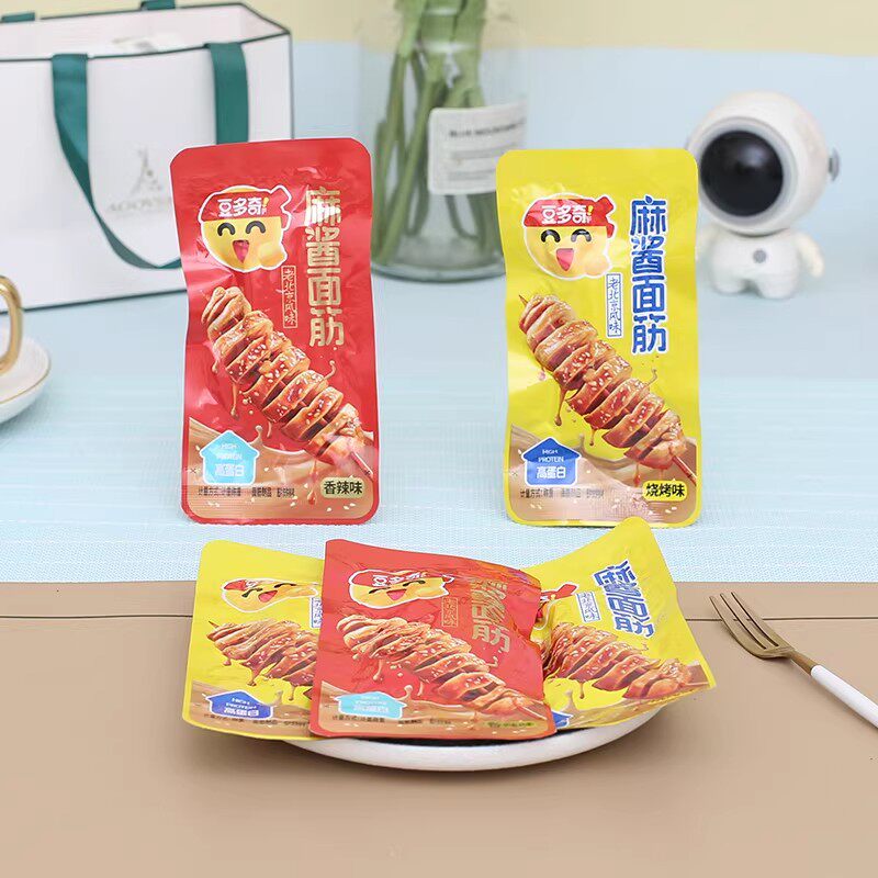 豆多奇麻酱面筋散称烧烤味香辣味素肉面筋散装即食豆干小吃零食
