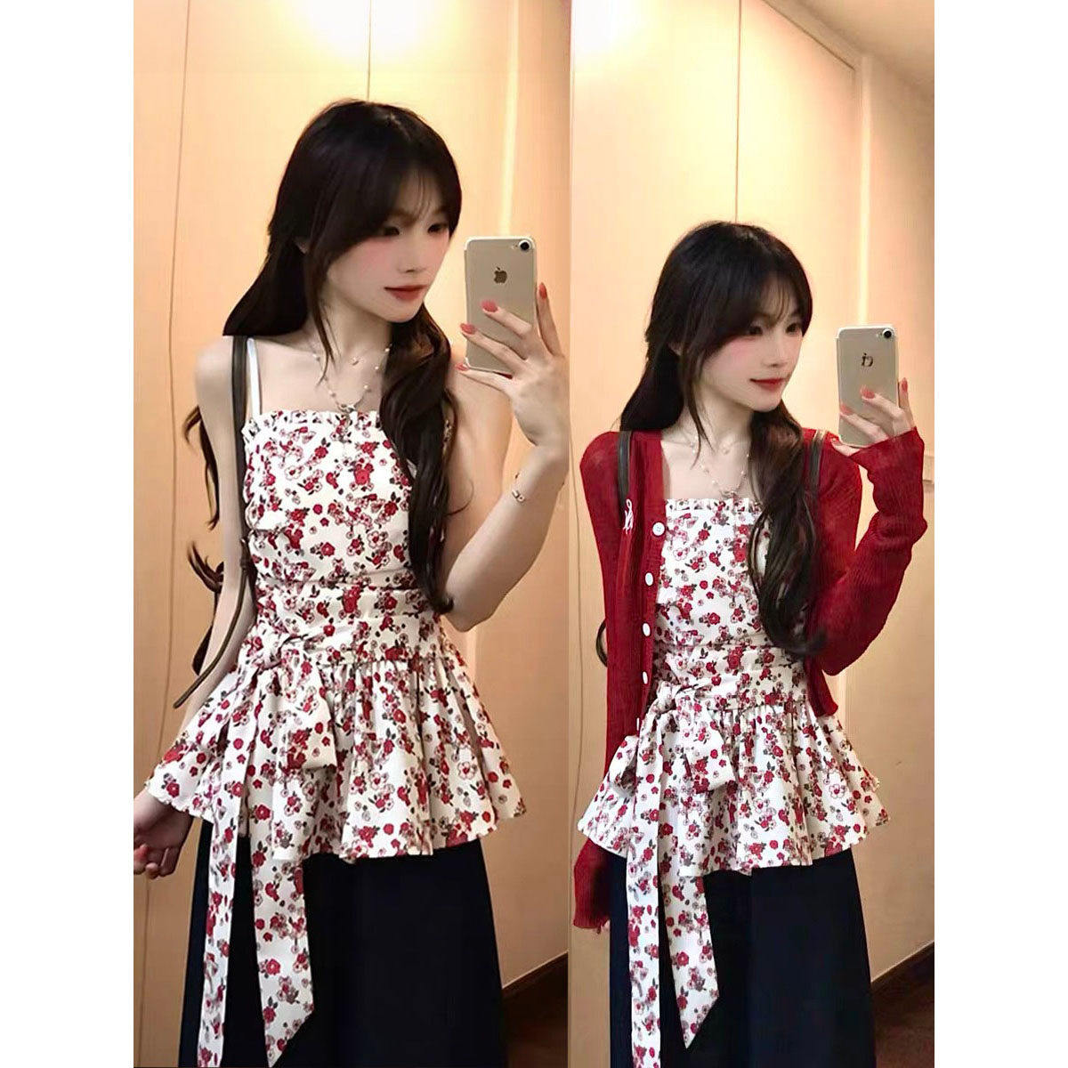 夏季防晒开衫吊带初夏绝美套装女夏阔腿裤miu系夏天穿搭一整套潮