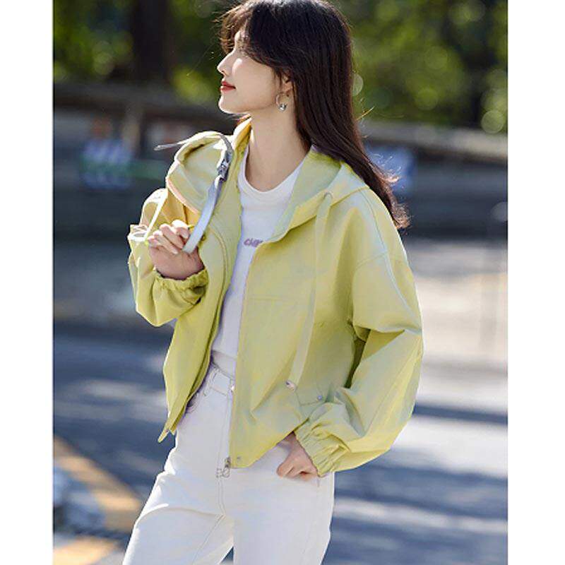 2026春夏小个子宽松休闲百搭短款防晒外套女轻薄夹克女士气质上衣