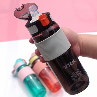 TKK运动水杯食品级塑料夏大容量儿童吸管水杯女学生杯子户外手提