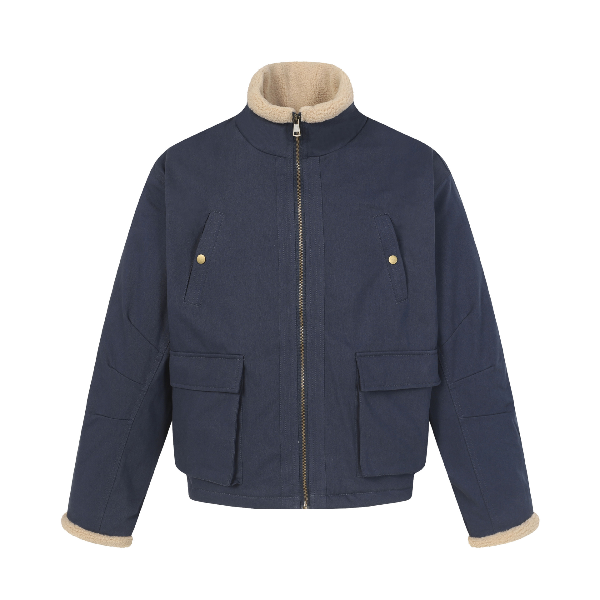 自然与物2025冬季新款座山雕bomber立领飞行棉服男女加绒工装