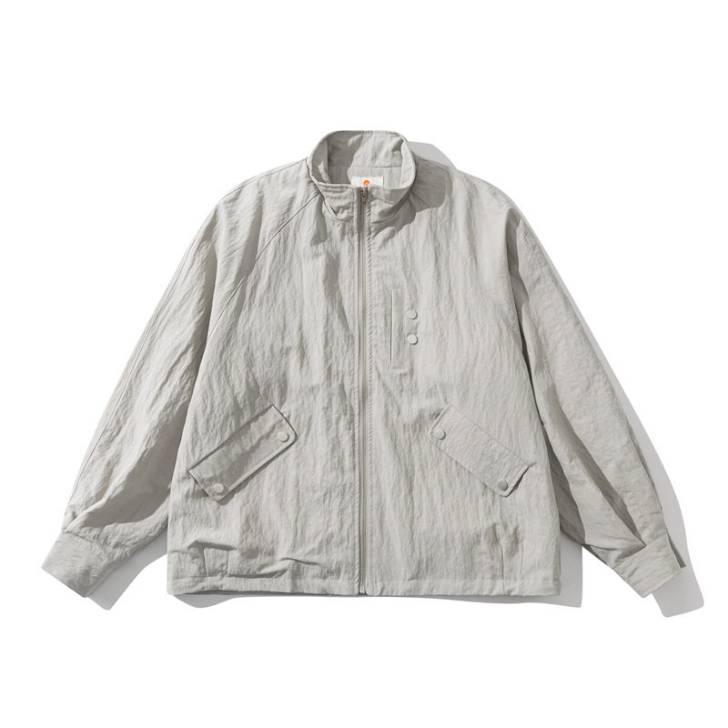 自然与物2026春季新款情侣潮牌简约立领休闲夹克男宽松百搭外套