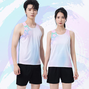 田径训练服套装男短跑马拉松背心比赛运动体考田径跑步衣服女定制