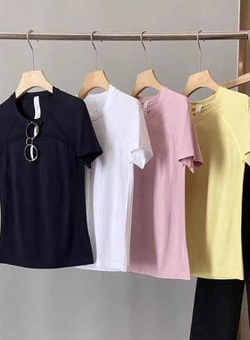 LU系同款！夏新运动健身速干跑步训练上衣紧身显瘦瑜伽短袖T恤女