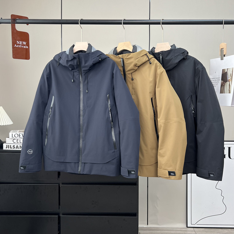 三防耐磨全压胶冲锋衣羽绒服外套