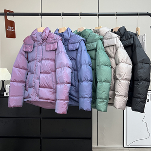 LU系同款五格系列!90白鸭绒三防连帽加厚短款羽绒服外套女冬新