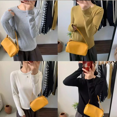 慕斯羊绒混纺长袖打底衫T恤女