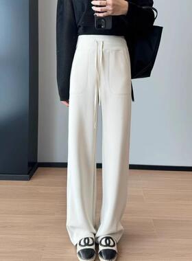 LU家~渠道神裤~高腰垂顺窄版阔腿裤瑜伽直筒裤休闲拖地裤卫裤女