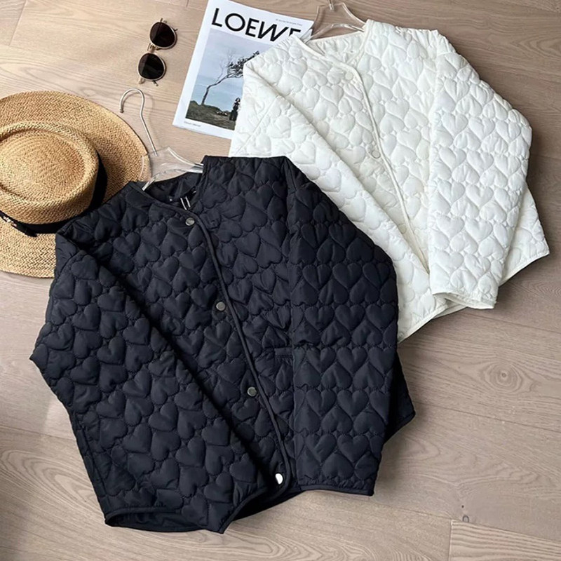 西班牙单~秋冬 新品心型绗缝轻薄保暖单排扣单排扣棉衣棉服外套女,女装/女士精品,棉衣/棉服,淘宝优惠券,粉丝福利购,淘宝优惠卷