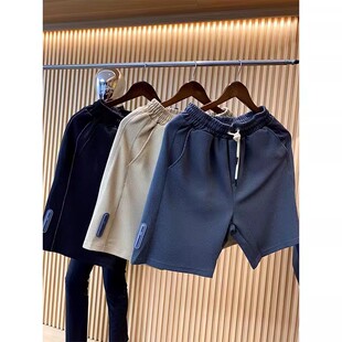 松紧腰百搭休闲五分裤 重磅菠萝纹肌理面料 夏季 男士 舒适透气短裤