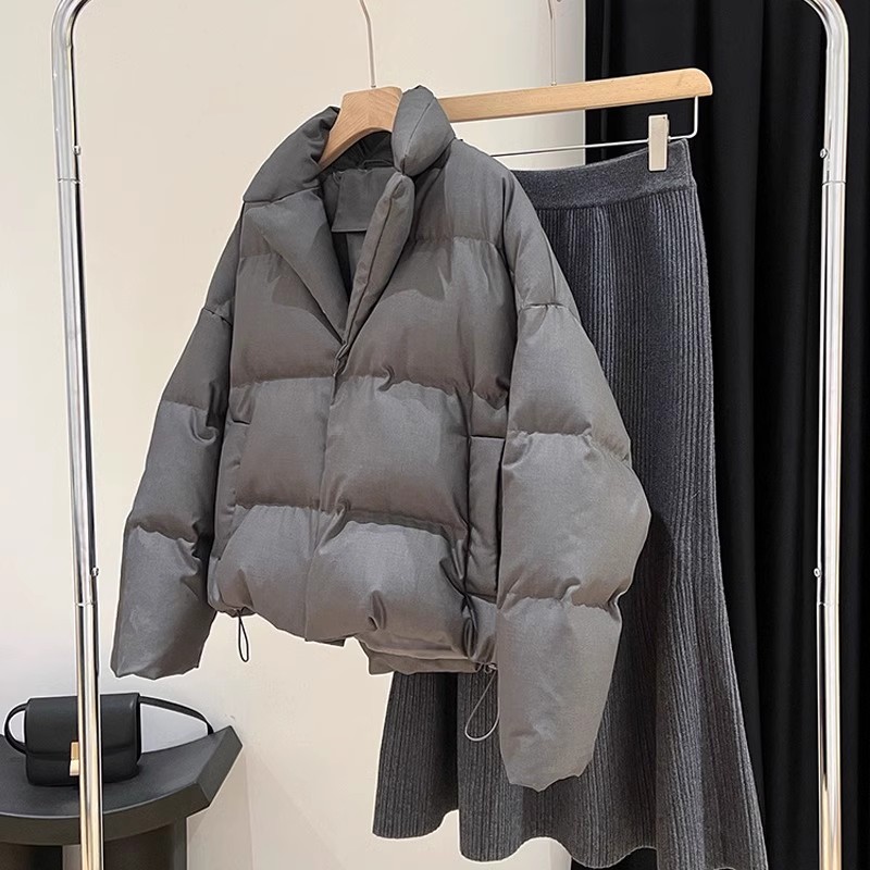保暖西装领短款90鹅绒羽绒服外套