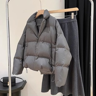 轻奢贵牌!木巨1W+老钱风保暖西装领短款90鹅绒羽绒服外套女冬新