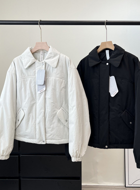 LU家同款！轻奢夹棉保暖翻领夹克防泼水P棉翻领短款棉服外套女冬