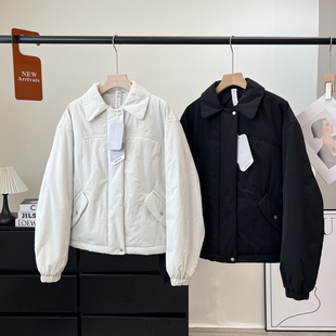 LU家同款!轻奢夹棉保暖翻领夹克防泼水P棉翻领短款棉服外套女冬