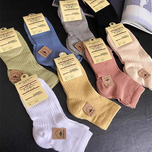 舒适针织镂空高弹短袜糖果色袜子