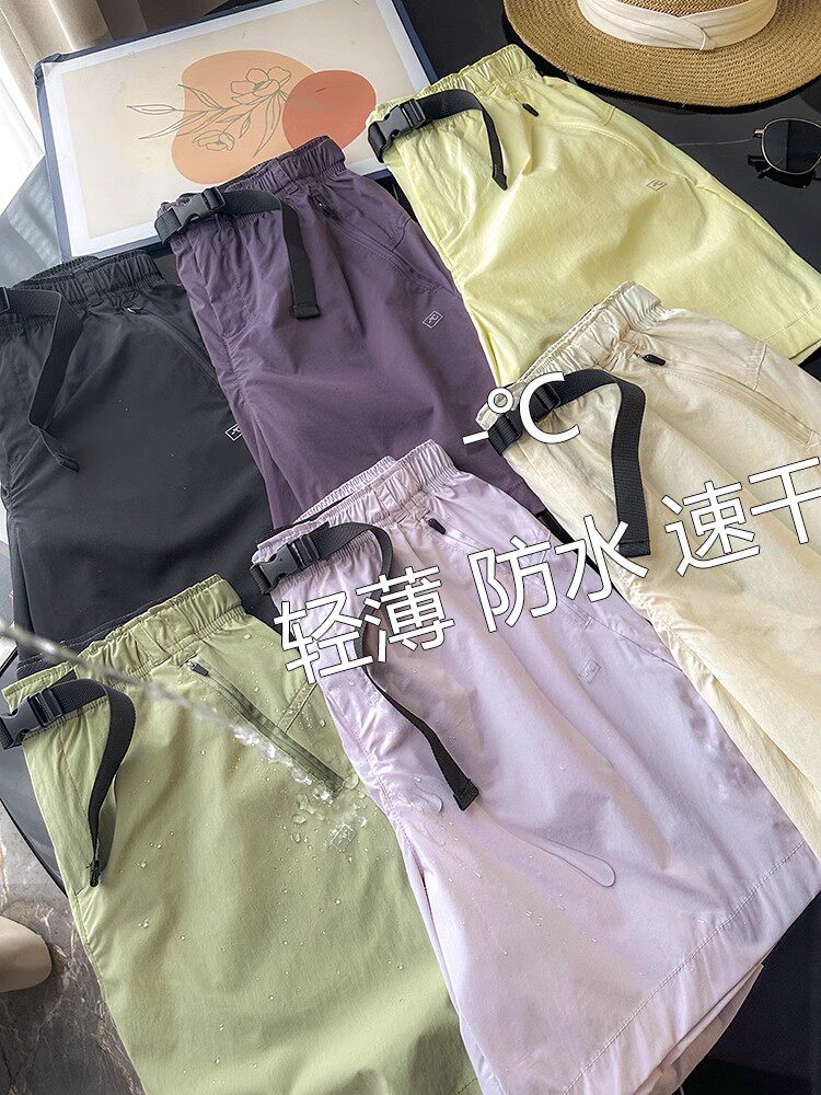 牛货！259+！凉皮机能防晒短裤凉感吸湿速干户外工装短裤夏新款女 - 实物图