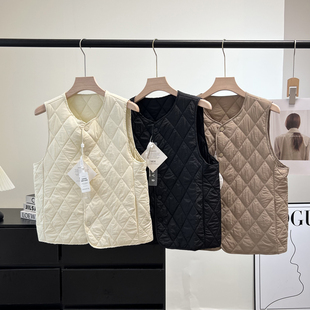 缘货~白菜价!户外内穿防寒叠穿菱格绗棉绵羊毛保暖马甲背心外套