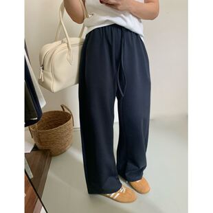 秋季 女长裤 新款 卫裤 百搭宽松巨显瘦高腰奥太棉休闲弯刀裤 外贸女装