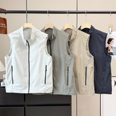 大厂订单 男女户外山系3D立体裁剪速干登山徒步立领叠穿马甲背心