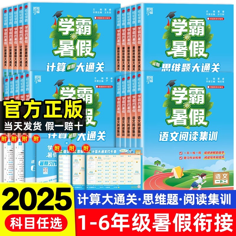 2025学霸的暑假衔接作业小学一升二三四五六年级上下册全套学霸预科班课堂笔记语文阅读集训数学计算思维题大通关人教北师苏教版