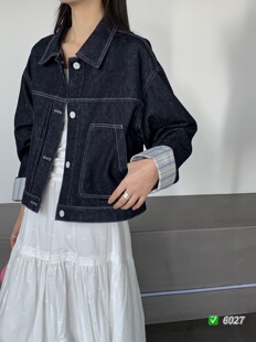 YOYO2026春装新款韩版宽松显瘦百搭牛仔外套女短款翻袖夹克上衣