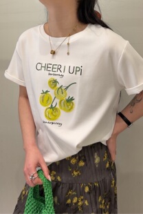 2026早春新款韩系西红柿圆领短袖T恤女宽松休闲松弛减龄上衣