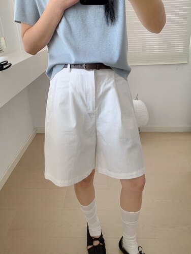 2026纯棉春夏新款系列休闲裤女纯色高腰直筒休闲阔腿短裤