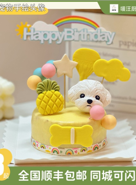 宠物蛋糕生日猫咪狗狗 送手绘头像顺丰包邮 泰迪比熊 喵汪厨房